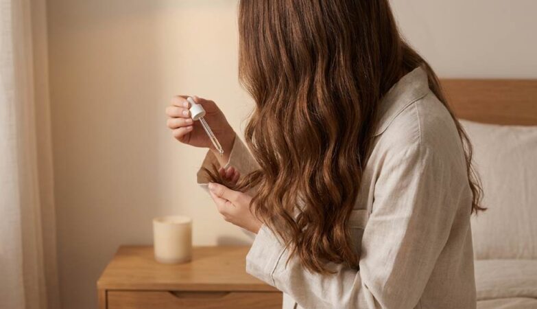 Woman sleeping with long hair in a loose braid